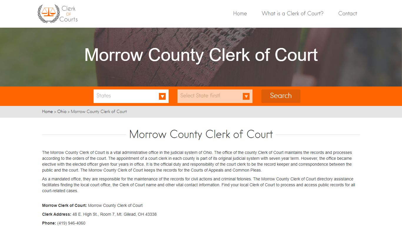 Morrow County Clerk of Court